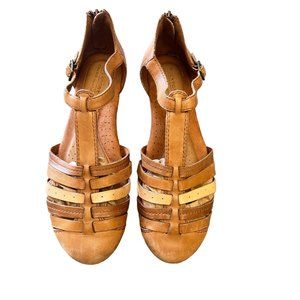 Rockport Cobb Hill Women’s Sandals 9M Galway T-Strap Leather  Chestnut